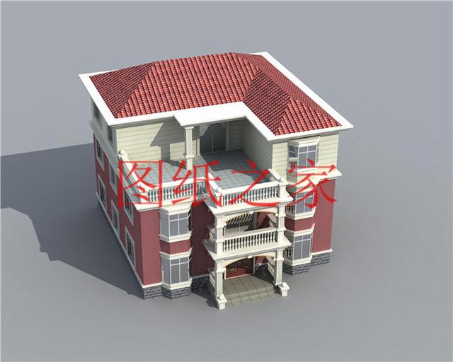 占地面積150平農村三層別墅設計圖，外觀新穎別致，居住舒適