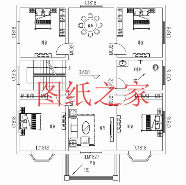 占地面積150平農村三層別墅設計圖，外觀新穎別致，居住舒適