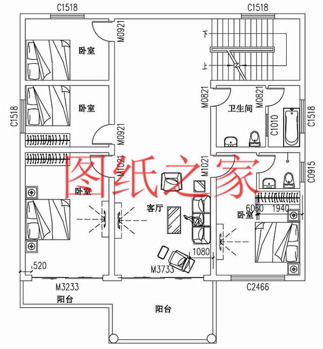 占地面積150平農村三層別墅設計圖，外觀新穎別致，居住舒適