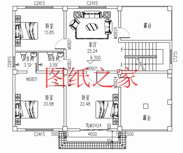 占地面積150平農村三層別墅設計圖，外觀新穎別致，居住舒適