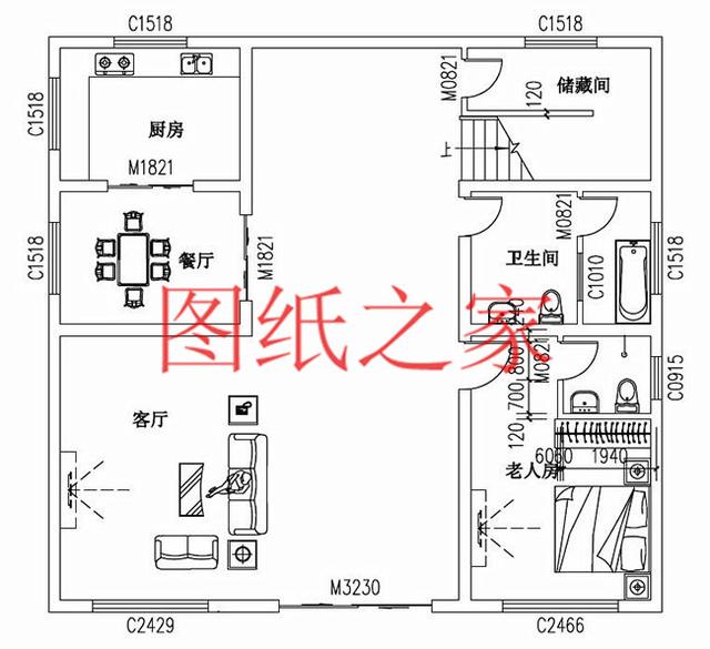 占地面積150平農村三層別墅設計圖，外觀新穎別致，居住舒適