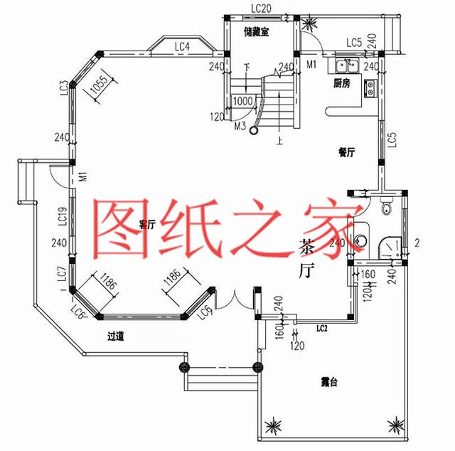 占地面積150平農村三層別墅設計圖，外觀新穎別致，居住舒適