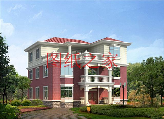 占地面積150平農村三層別墅設計圖，外觀新穎別致，居住舒適