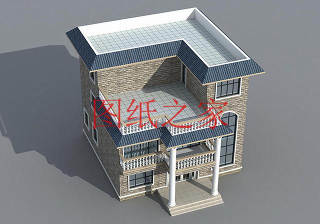 占地面積150平農村三層別墅設計圖，外觀新穎別致，居住舒適