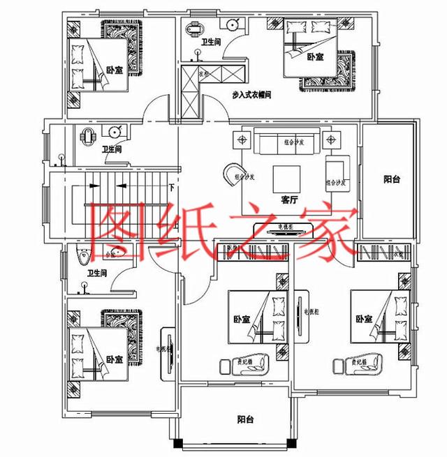 占地面積150平農村三層別墅設計圖，外觀新穎別致，居住舒適