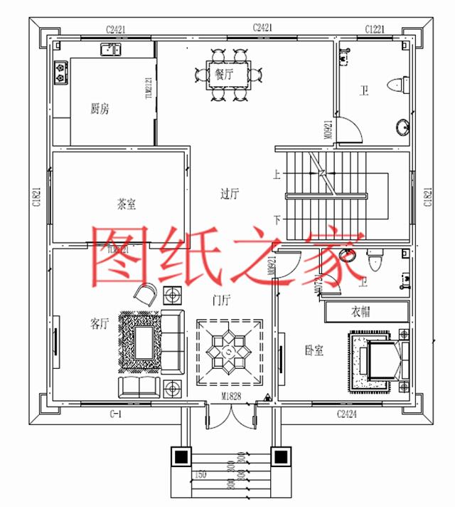 占地面積150平農村三層別墅設計圖，外觀新穎別致，居住舒適