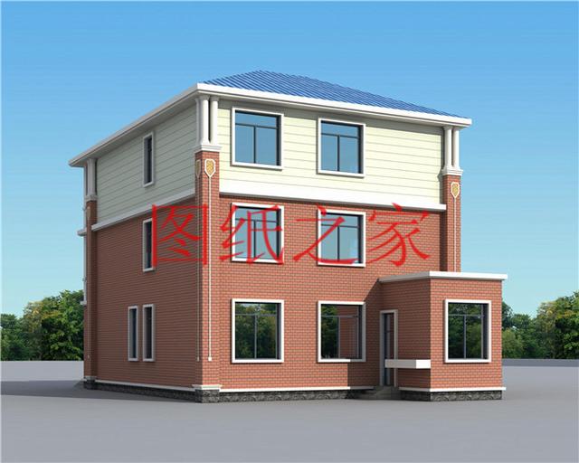 占地面積150平農村三層別墅設計圖，外觀新穎別致，居住舒適