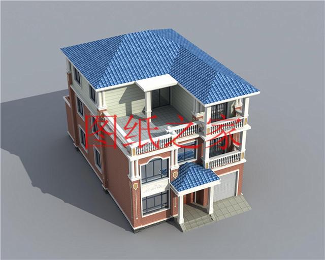 占地面積150平農村三層別墅設計圖，外觀新穎別致，居住舒適