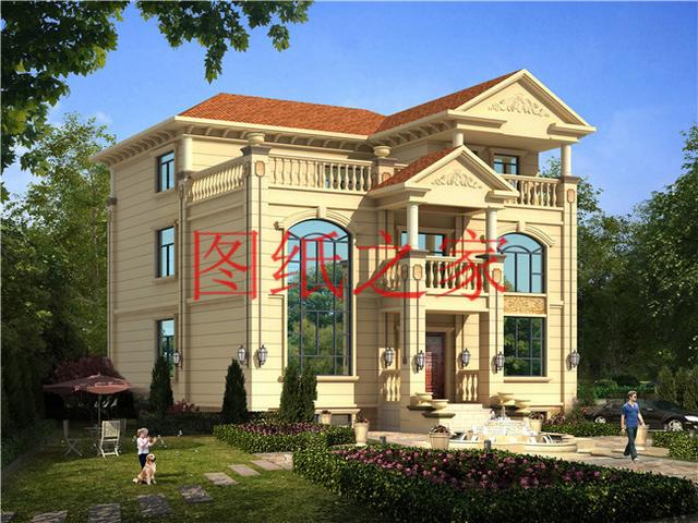 占地面積150平農村三層別墅設計圖，外觀新穎別致，居住舒適