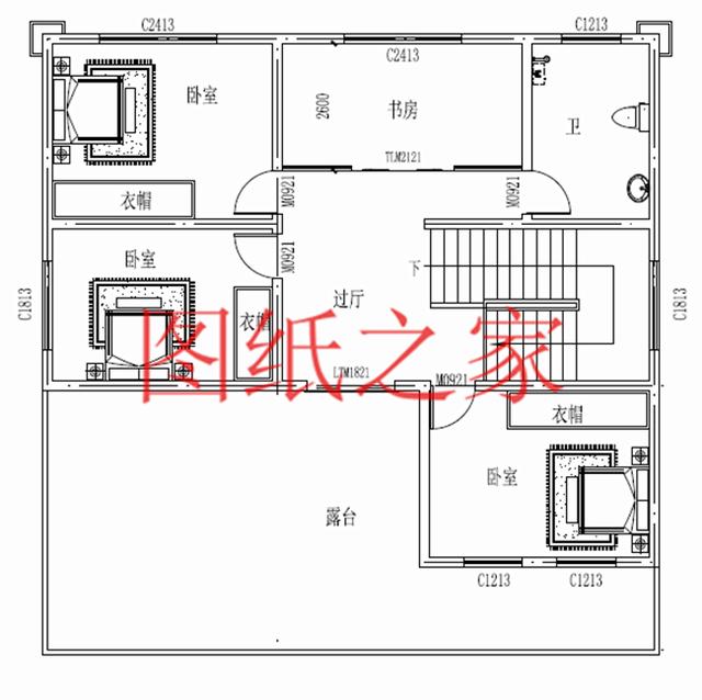 占地面積150平農村三層別墅設計圖，外觀新穎別致，居住舒適