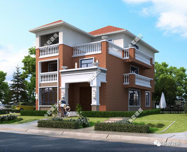 為大家推薦一款農(nóng)村自建房設(shè)計(jì)圖，造型簡(jiǎn)約大氣，造價(jià)45萬(wàn)左右