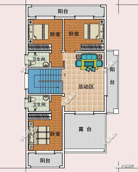 為大家推薦一款農(nóng)村自建房設(shè)計(jì)圖，造型簡(jiǎn)約大氣，造價(jià)45萬(wàn)左右
