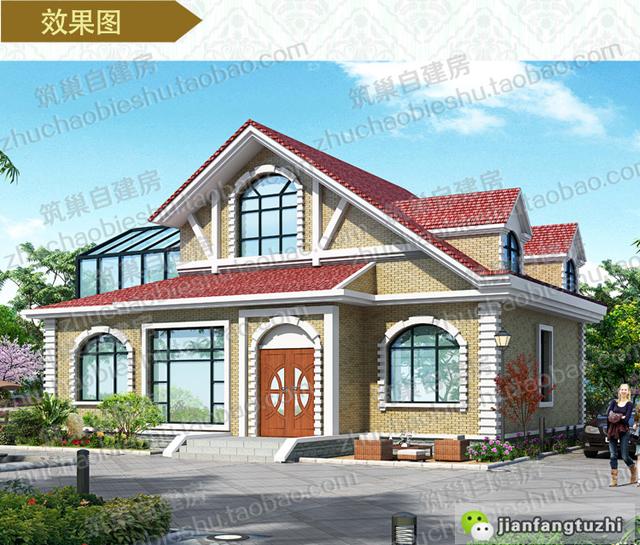 4套二層帶陽光花房農(nóng)村自建別墅設(shè)計(jì)圖全套cad施工圖，打造創(chuàng)意私人小空間