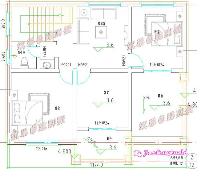 12x9米二層農(nóng)村小洋樓別墅設(shè)計施工方案，戶型實用漂亮，經(jīng)濟適用