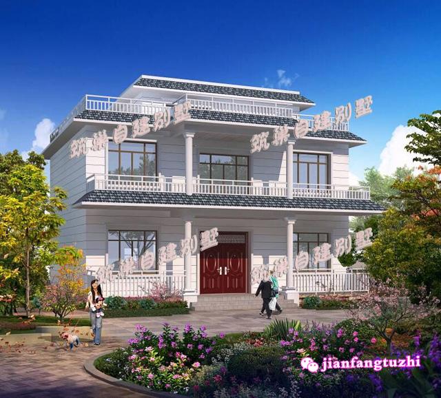 12x9米二層農(nóng)村小洋樓別墅設(shè)計施工方案，戶型實用漂亮，經(jīng)濟適用