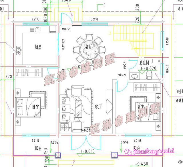 12x9米二層農(nóng)村小洋樓別墅設(shè)計施工方案，戶型實用漂亮，經(jīng)濟適用