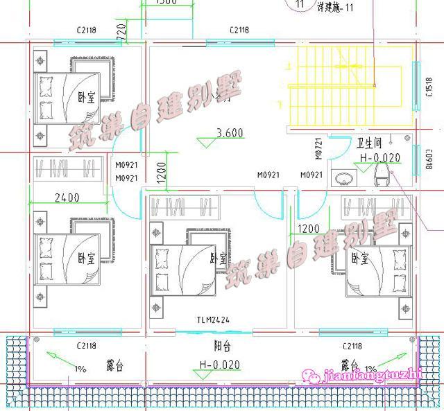 12x9米二層農(nóng)村小洋樓別墅設(shè)計施工方案，戶型實用漂亮，經(jīng)濟適用