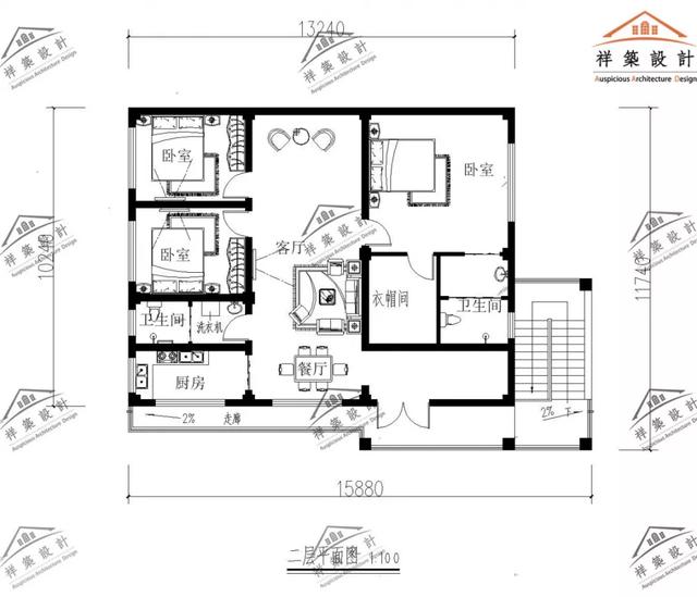 15.8X10.2中式元素民居自建房別墅設(shè)計(jì)圖案例，整體很不錯(cuò)