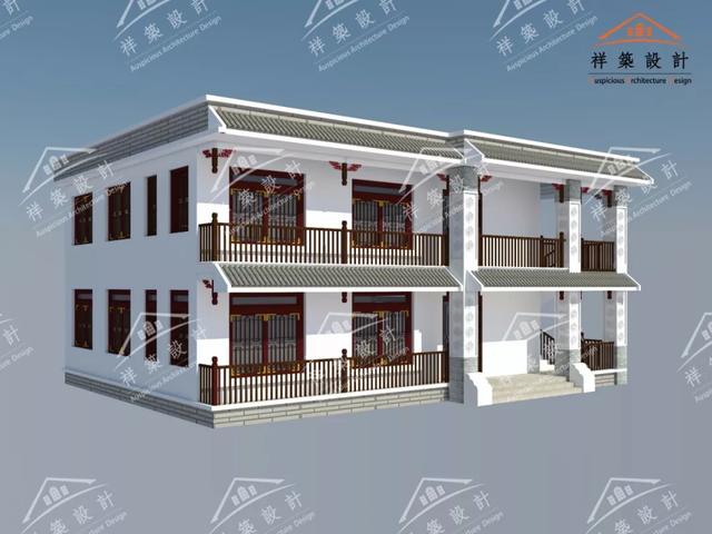 15.8X10.2中式元素民居自建房別墅設(shè)計(jì)圖案例，整體很不錯(cuò)