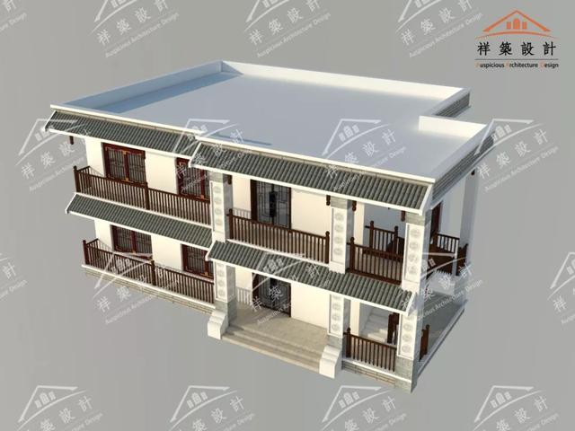 15.8X10.2中式元素民居自建房別墅設(shè)計(jì)圖案例，整體很不錯(cuò)