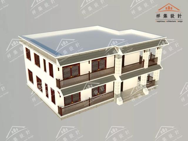 15.8X10.2中式元素民居自建房別墅設(shè)計(jì)圖案例，整體很不錯(cuò)