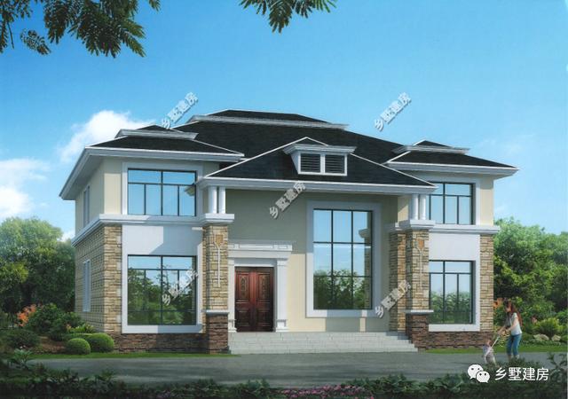 農(nóng)村自建別墅設計圖，還有旋轉(zhuǎn)樓梯，一家人住，老少皆宜