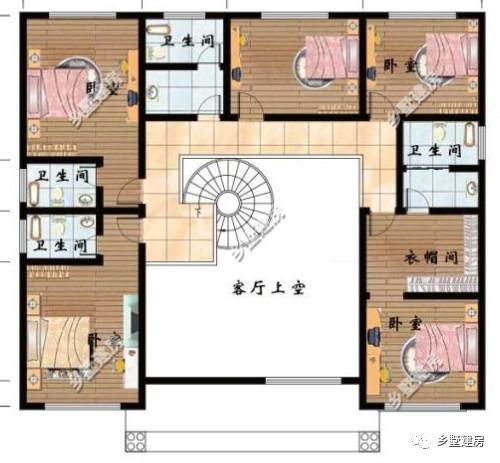 農(nóng)村自建別墅設計圖，還有旋轉(zhuǎn)樓梯，一家人住，老少皆宜