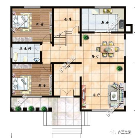 農(nóng)村自建別墅設計圖，還有旋轉(zhuǎn)樓梯，一家人住，老少皆宜