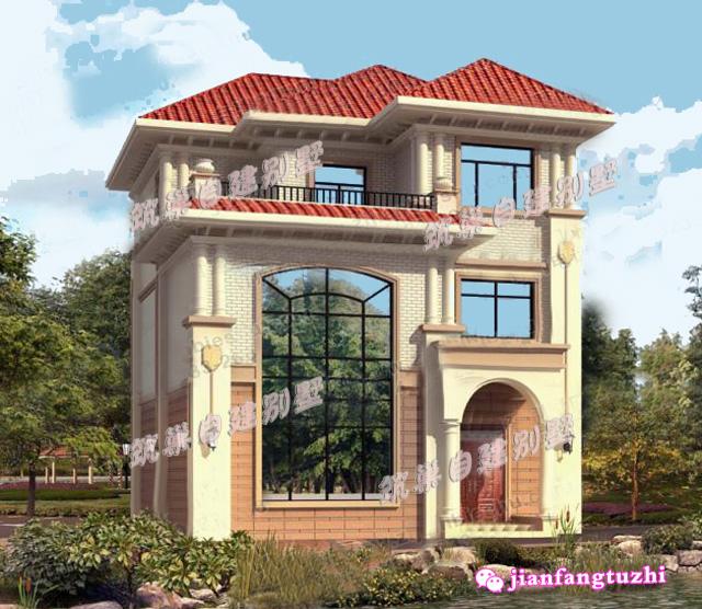 占地120平米簡(jiǎn)歐復(fù)式挑空客廳三層農(nóng)村別墅設(shè)計(jì)圖，你心動(dòng)了沒