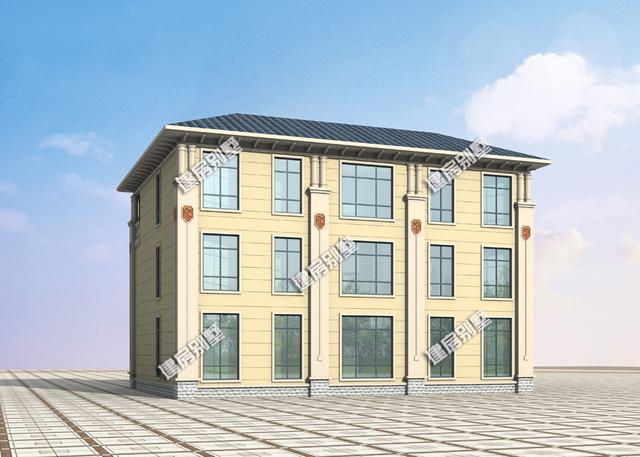 三層豪華別墅設(shè)計圖，16.1x12.3米，框架結(jié)構(gòu)，主體50萬左右