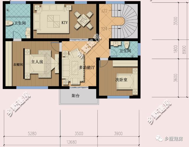 農(nóng)村別墅設(shè)計(jì)圖，外形大氣，顏色搭配又優(yōu)雅，實(shí)在太奪人眼球了
