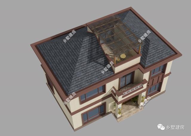 農(nóng)村別墅設(shè)計(jì)圖，外形大氣，顏色搭配又優(yōu)雅，實(shí)在太奪人眼球了