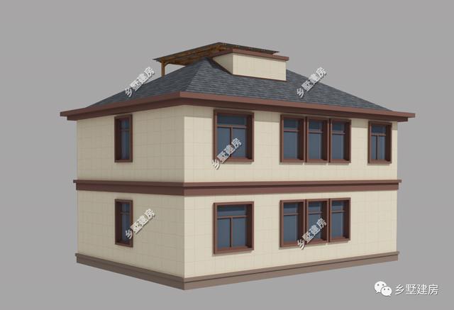 農(nóng)村別墅設(shè)計(jì)圖，外形大氣，顏色搭配又優(yōu)雅，實(shí)在太奪人眼球了