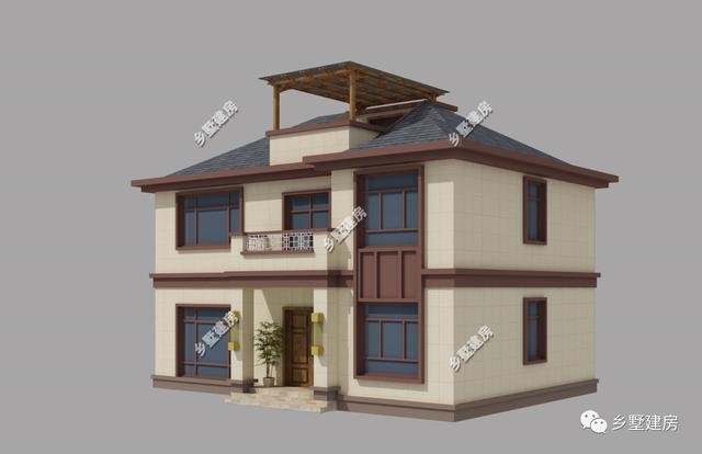 農(nóng)村別墅設(shè)計(jì)圖，外形大氣，顏色搭配又優(yōu)雅，實(shí)在太奪人眼球了