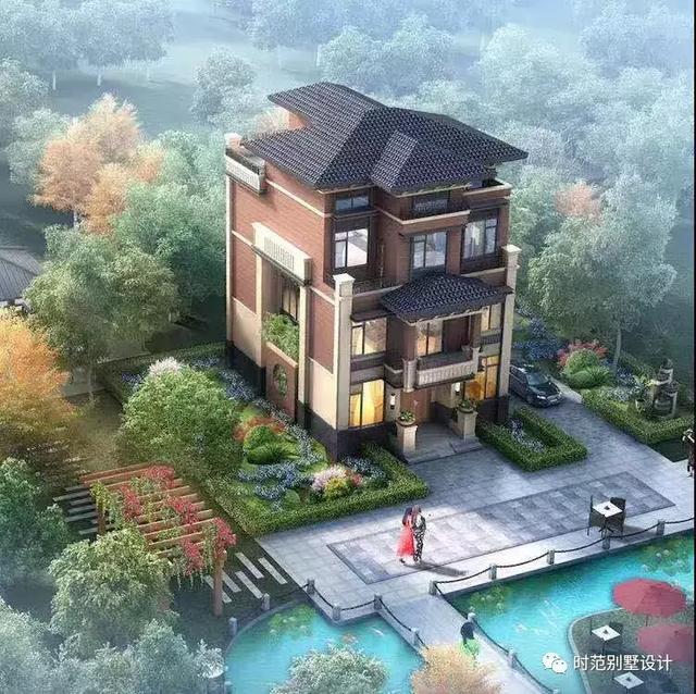 四層新中式別墅設計圖，布局實用性很強，非常受歡迎