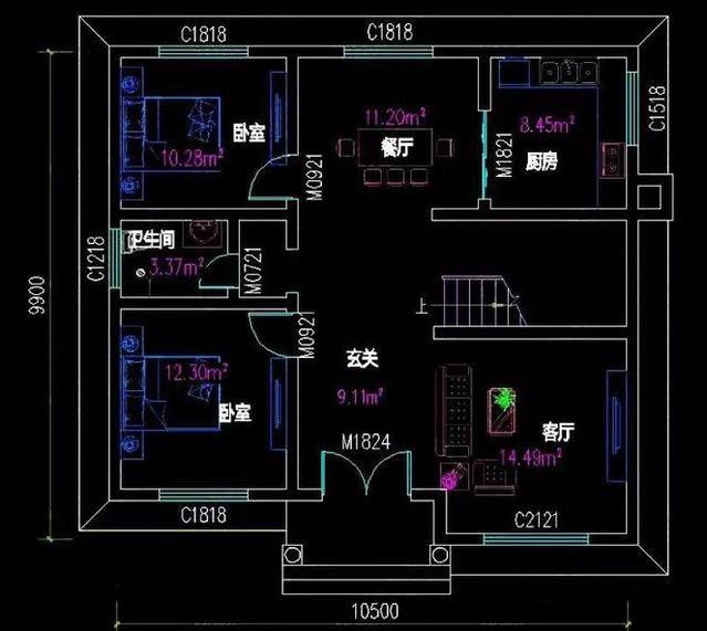 二層小戶型自建房，主體造價20萬，經(jīng)濟(jì)實(shí)用，接地氣的好戶型