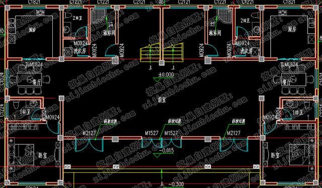 豪華三層雙拼別墅設計圖，帶大堂屋多功能設計，又省錢又實用