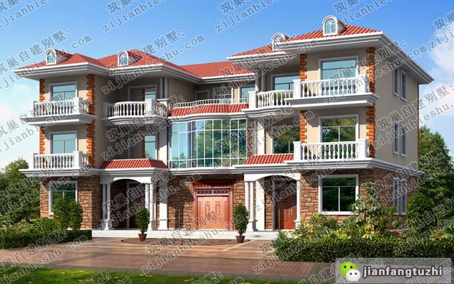 豪華三層雙拼別墅設計圖，帶大堂屋多功能設計，又省錢又實用