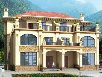 豪華三層雙拼別墅設計圖，帶大堂屋多功能設計，又省錢又實用