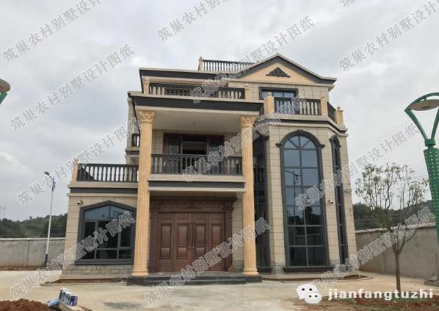 35萬150平米農(nóng)村三層別墅設(shè)計(jì)施工效果圖+成品圖分享