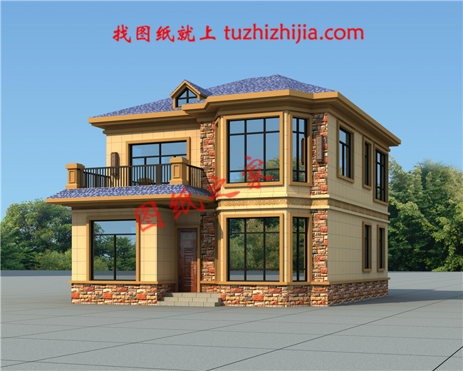 2019二層農(nóng)村新款別墅戶型圖，占地不到110平米