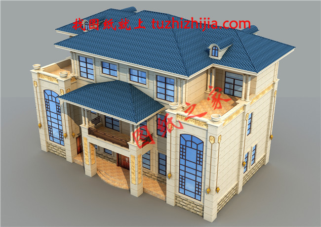 共用中堂雙拼兄弟三層別墅設(shè)計(jì)圖，簡(jiǎn)歐式風(fēng)格