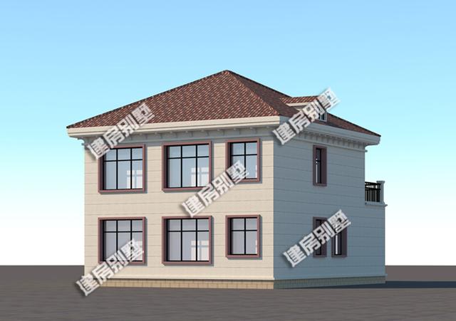 二層自建房設(shè)計(jì)圖，9.6x13.6米，帶豪華臥室，住的肯定舒服