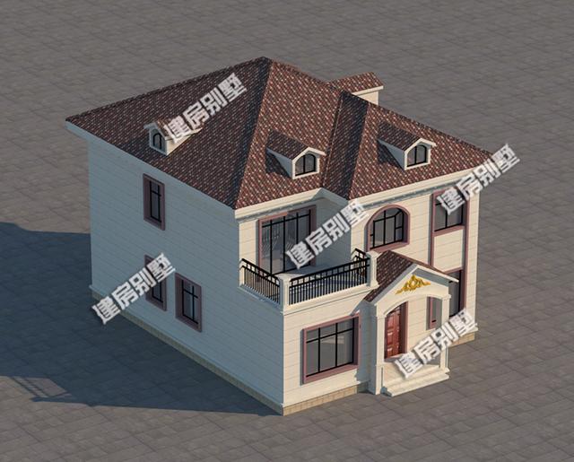 二層自建房設(shè)計(jì)圖，9.6x13.6米，帶豪華臥室，住的肯定舒服