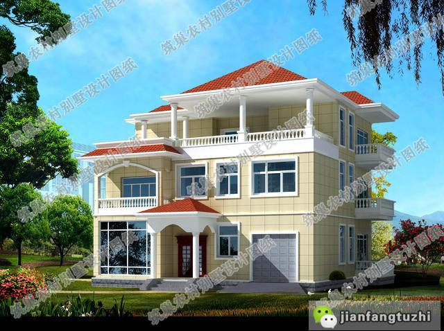 4款三層農(nóng)村住宅設計圖，帶豪華臥室套房+車庫+挑空客廳，想要的應有盡有