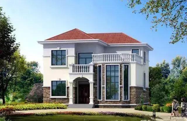 農村二層輕鋼別墅設計圖，外觀漂亮，簡單大方，方便實用