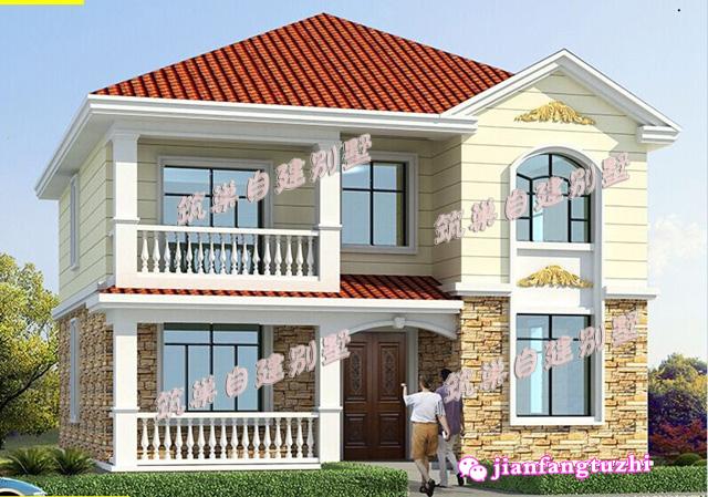 2款二層帶陽(yáng)臺(tái)自建房小洋房設(shè)計(jì)施工圖及效果圖，磚混結(jié)構(gòu)，造價(jià)經(jīng)濟(jì)