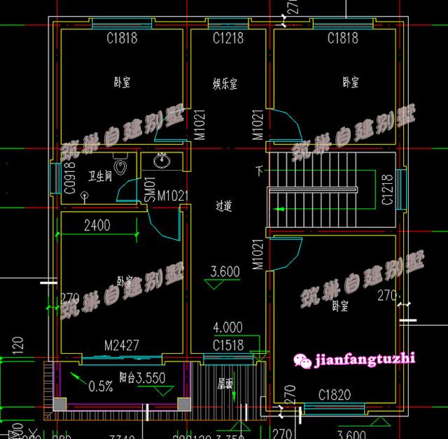 2款二層帶陽(yáng)臺(tái)自建房小洋房設(shè)計(jì)施工圖及效果圖，磚混結(jié)構(gòu)，造價(jià)經(jīng)濟(jì)
