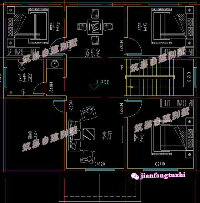 2款二層帶陽(yáng)臺(tái)自建房小洋房設(shè)計(jì)施工圖及效果圖，磚混結(jié)構(gòu)，造價(jià)經(jīng)濟(jì)