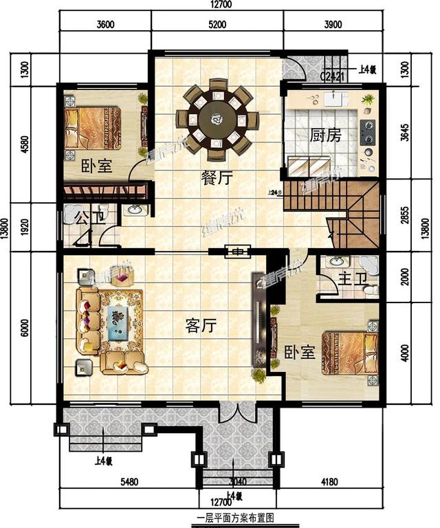 大多數(shù)人想建的二層別墅設(shè)計圖，層數(shù)不高不低，造價不也會太高